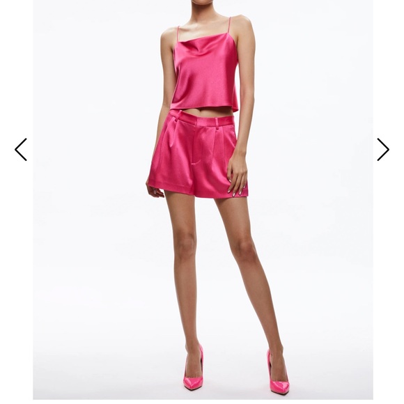 Alice + Olivia Conroy Pleated Shorts in Candy - Picture 4 of 8